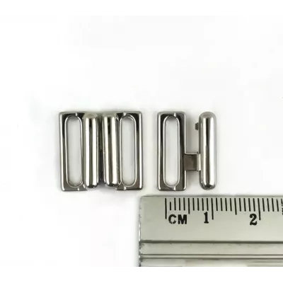 Застібка для купальника, нікель, 1.5 см