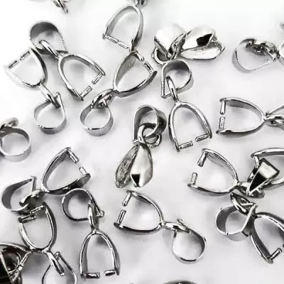 Крепление для кулонов, серебро 12мм, 25 шт