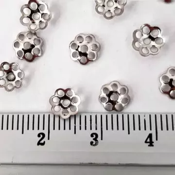 Шапочка для намистин 6мм, срібло, 200 шт