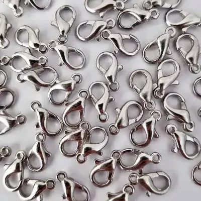 Карабин, 10х5мм серебро, 50 шт