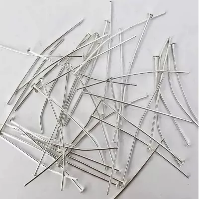 Булавка гвоздик, 4 см, серебро, 25 шт