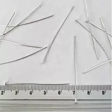 Булавка гвоздик, 4 см, срібло, 25 шт