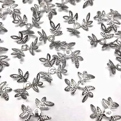 Шапочка для бусин 15мм, серебро, 100 шт