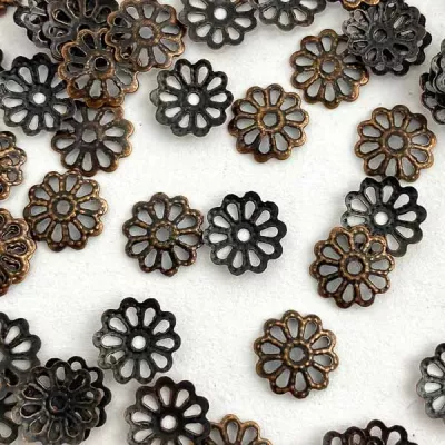 Шапочка для бусин 6мм, антик, 200 шт