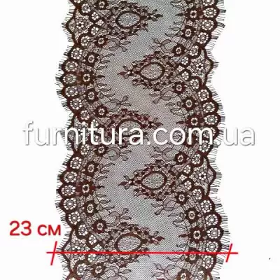 Кружево Zira шантильи, коричневое 23см