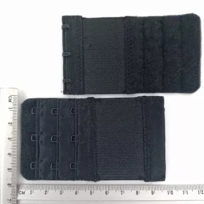 Застібка-подовжувач чорна, 3 ряди х 3 петлі