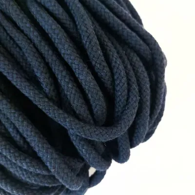 канат круглий бавовна 8 мм, синій (100м)