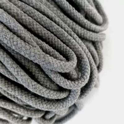 канат круглий бавовна 8 мм, сірий (100м)