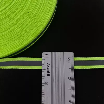 стрічка світловідбивна салатова, 1см 50 ярдів