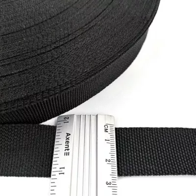 Стропа тонка чорна 2,5 см/50 м