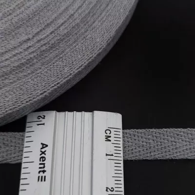 тасьма х/б 10 мм, сіра -43 м