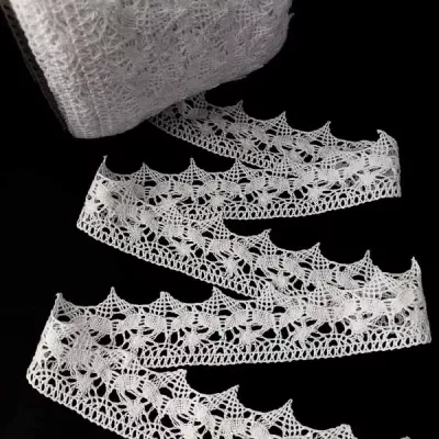 Кружево Кроше белое, 3.5 см