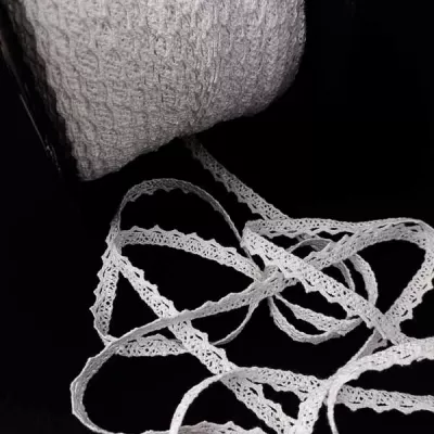 Кружево Кроше белое, 1 см