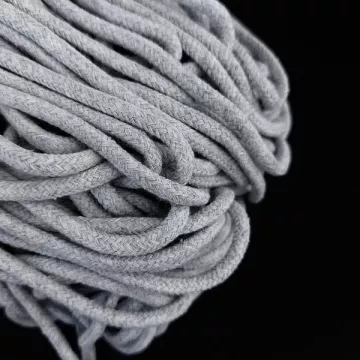 канат круглий бавовна 5 мм, сірий (100м)