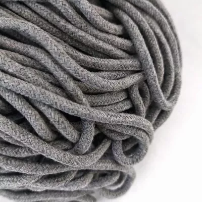 канат круглий бавовна 5 мм, сірий (100м)