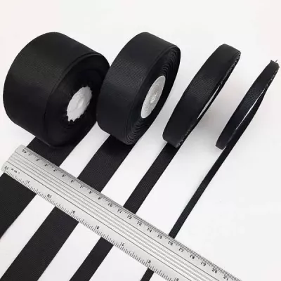 стрічка репс чорна, 2.5 см (22 м)