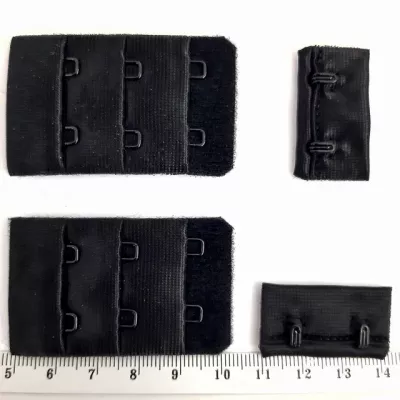 Застібка для білизни чорна, 2ряди х 3петлі