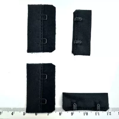 Застібка для білизни чорна, 2 ряди х 1 петля