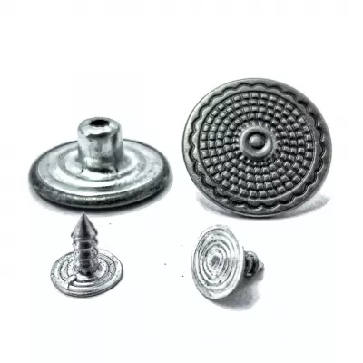 Пуговица металл арт. 07 на ножке, D 20 мм, никель