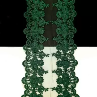 Мереживо темно-зелене на сітці 10,5-14 см