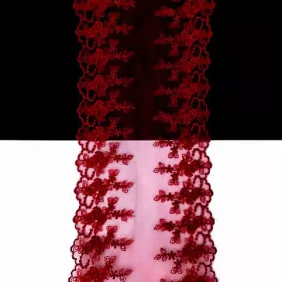 мереживо Zira на сітці арт.С99-2, червоне, шир 14-10,5 см