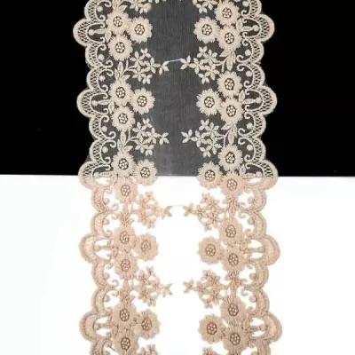 мереживо Zira на сітці, бежеве, 14см