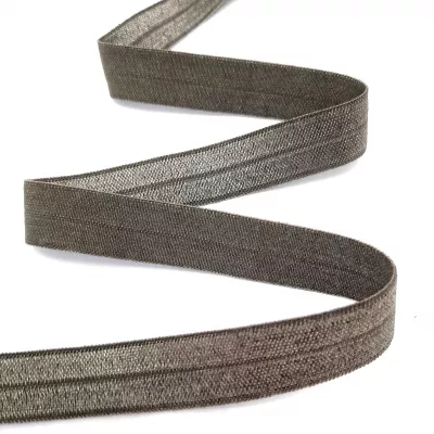 Стрейч бейка пополамка хаки №023, 16 мм