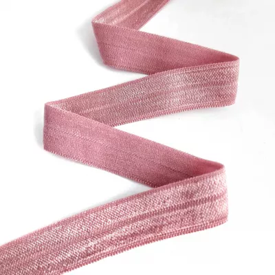 Стрейч бейка пополамка пудра №016, 16 мм