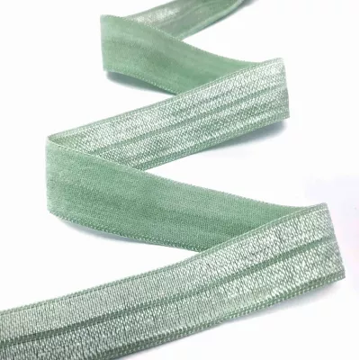 Стрейч бейка пополамка светло-зеленая №003, 16 мм 