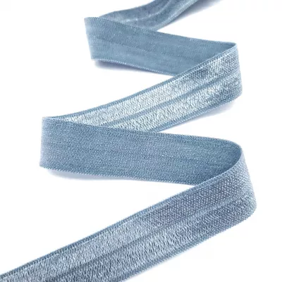 Стрейч бейка пополамка серая №030, 16мм