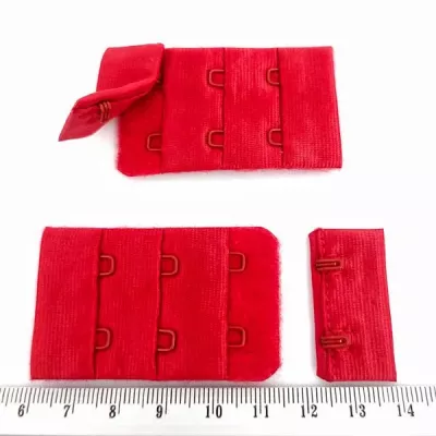 Застібка для білизни червона, 2 ряди х 3 петлі