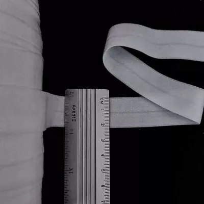 Стрейч-бейка 20 мм - белая матовая