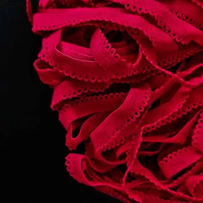 резинка ажурная бельевая 10 мм красная,25 м