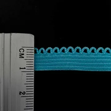 резинка ажурная бельевая 10 мм голубая, 25 м