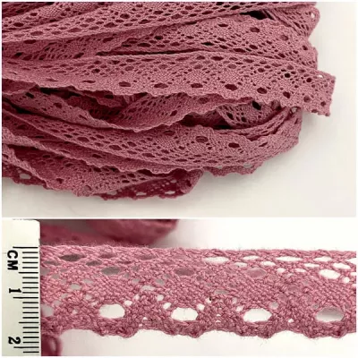 Кружево кроше пудра, 2 см