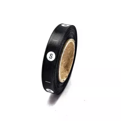 Розмірник накатаний чорний сатиновий - S, 1см