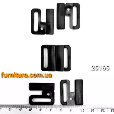 Застібка для купальника чорна, 2 см