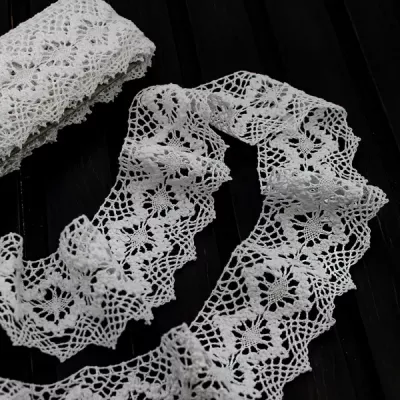 Мереживо кроше біле, 6 см