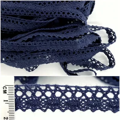 Кружево кроше синий, 1.5 см 