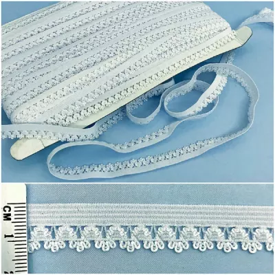 Резинка ажурна білизна біла, 14 мм