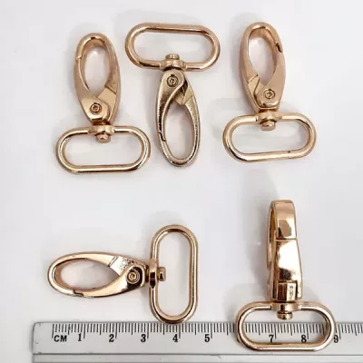 Карабин золотой, 25х45 мм, металл