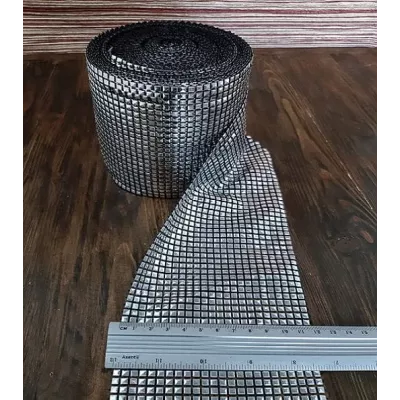 Лента серебряная кольчуга, 12 см