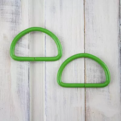 Полукольцо с эмалью зелёное, 25мм 