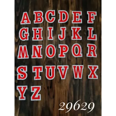 аппликация Английские буквы, красные
