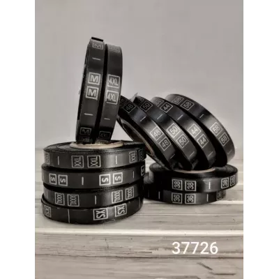 размерник накатаный сатиновый 1см, черный - L