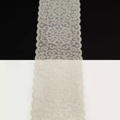 Кружево Италия арт.130 экру+велюр, шир 8 см, боб 10 м