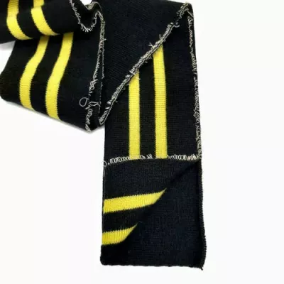 Резинка манжетная довяз, черная+2 желтых полоски