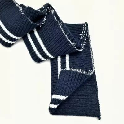 Резинка манжетная довяз, синяя с белой полоской