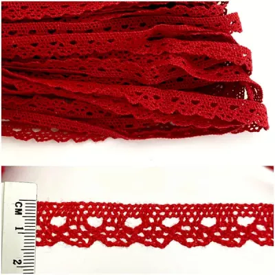 Кружево кроше красное, 1.5 см