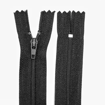 блискавка пластик 18 см 4х4, чорна